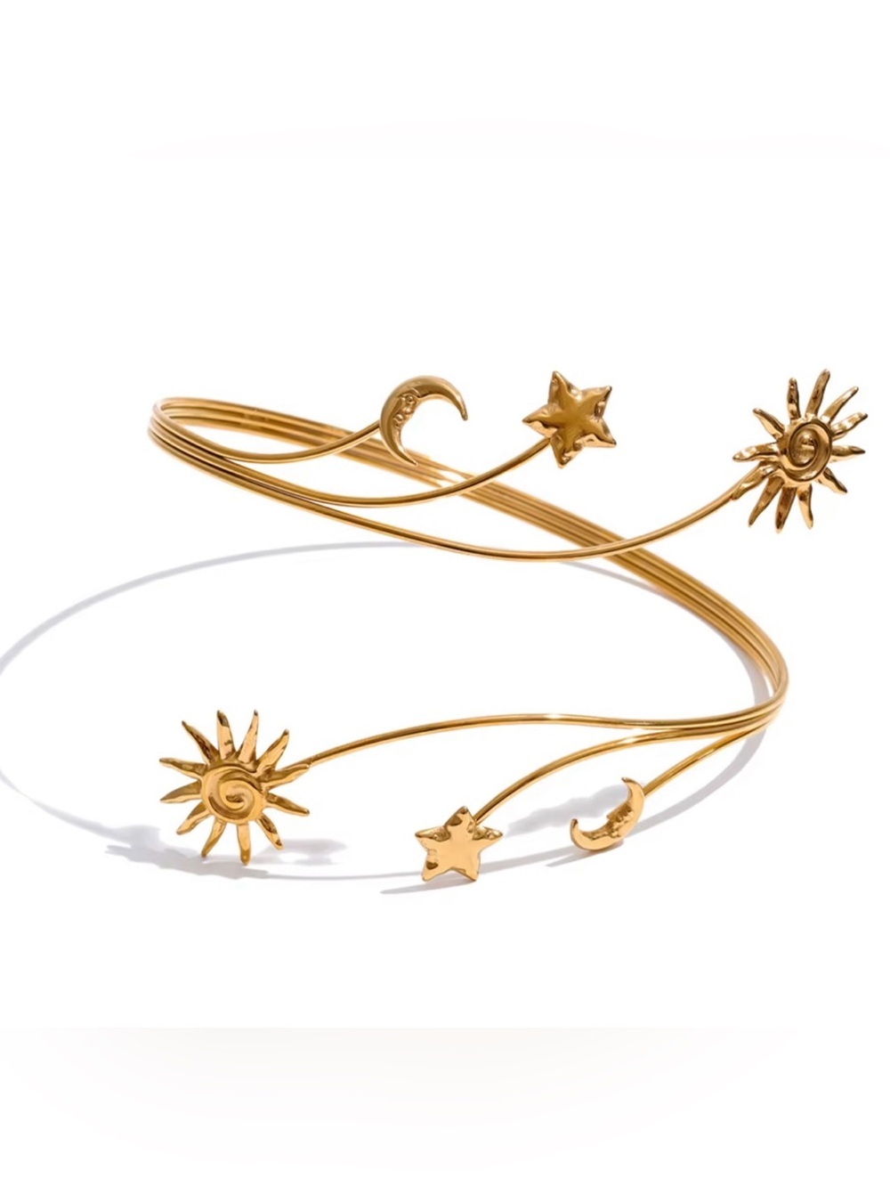 ✨ Celestial Sun & Moon Arm Cuff Bracelet ✨